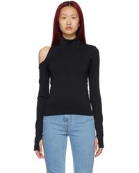 helmut lang shoulder cutout turtleneck