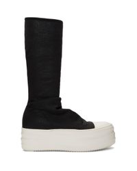 Rick Owens DRKSHDW Denim Black Double Bumper Sock High-top Sneakers for Men  - Lyst