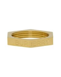 Burberry Gold Bolt Ring in Metallic for Men - Lyst