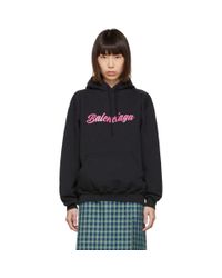 balenciaga pink logo hoodie