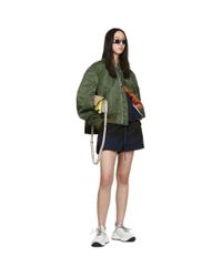 Sacai カーキ プリーツ ボンバー ジャケット Green