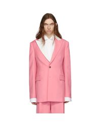 Loewe サテン ピンク 2bt タキシード ジャケット カラー ピンク メンズ Lyst