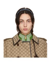 Gucci デニム ブルー エコウォッシュド デニム Gg ヘアバンド カラー ブルー Lyst