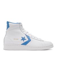Converse レザー ホワイト And ブルー レザー Pro ミッド スニーカー メンズ カラー ブルー メンズ Lyst