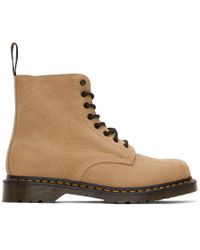Dr. Martens Suede Tan Nubuck 1460 Pascal Boots in Sand (Brown) - Lyst