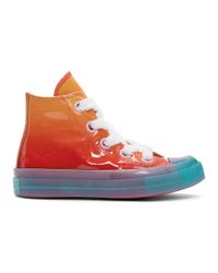 Baskets en cuir verni orange edition Converse Cuir JW Anderson ... Baskets en cuir verni orange edition Converse Cuir JW Anderson ...