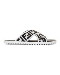 fendi black and white slides