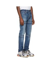 Balenciaga Denim Blue Zipped Jeans for Men - Lyst