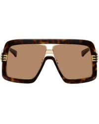 Gucci Black Tortoiseshell Square Sunglasses for men