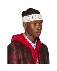 Gucci Synthetic Off-white Logo Headband for Men - Lyst