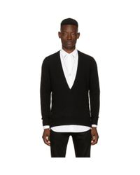 v neck black sweater mens
