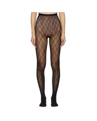 Gucci Synthetic GG Supreme Knit Tights in Black - Lyst
