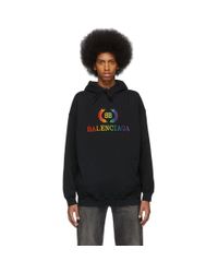 Balenciaga Black Rainbow Bb Hoodie for Men - Lyst