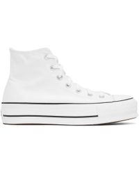 Converse Canvas Chuck Taylor All Star Lift Platform High Sneakers in  White/Black/White (White) for Men - Lyst