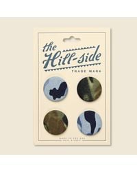 The Hill-side Multicolor Pin-back Buttons - Clouds Camo