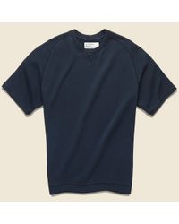 Universal Works Blue Crew Fleece Sweatshirt - Navy for men