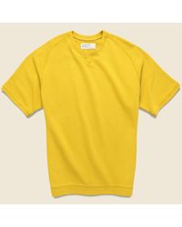 Universal Works Yellow Crew Fleece Sweatshirt - Sunshine for men