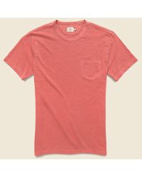 Faherty Brand Garment Dye Pocket Tee - Faded Red for men