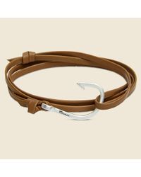 Miansai - Fish Hook Bracelet - Brown Leather/silver for Men - Lyst