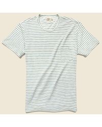 Faherty Brand Indigo Pocket Tee - White/light Indigo for men
