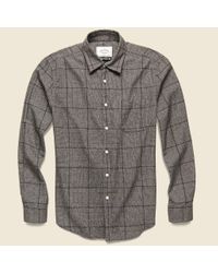 Portuguese Flannel Gray Prince Of Wales Flannel - Bordeaux for men
