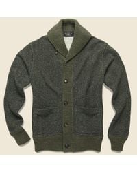 RRL Green Donegal Shawl Collar Sweater - Olive for men