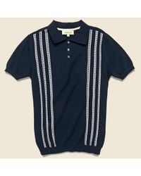 Barque Blue Vintage Jacquard Polo - Navy for men