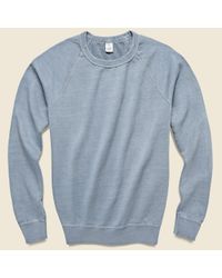 Save Khaki Blue Pigment Dye Supima Fleece Sweatshirt - Storm for men