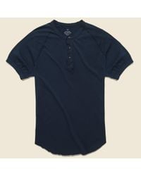 Save Khaki Blue Supima Jersey Henley - Navy for men