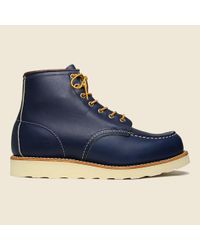 red wing moc toe blue