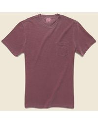 Faherty Brand Purple Garment Dye Pocket Tee - Burgundy for men