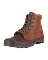boots leather palladium pampa hi chocolate brown sunrise