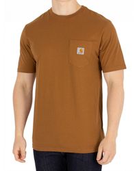 Carhartt WIP Cotton Hamilton Brown Pocket T-shirt for Men - Lyst