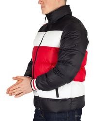 tommy hilfiger stripe quilted bomber