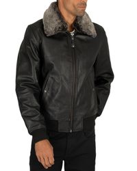 schott leather down jacket