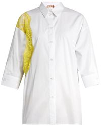 N°21 White Cotton Button Up Shirt With Lace Details