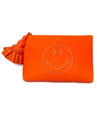 Anya Hindmarch Neon Orange Georgiana Wink Clutch