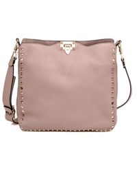 Valentino - Pink Poudre Rockstud Hobo Bag - Lyst