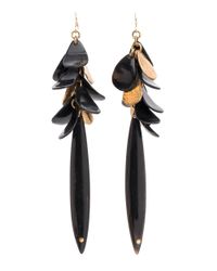 Ashley Pittman - Black Dark Horn Pigana Spike Drop Earrings - Lyst