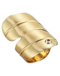 Elizabeth and James - Metallic Lillia Leaf Ring - Lyst