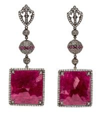 Loree Rodkin - Red Diamond And Square Ruby Drop Earrings - Lyst