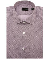 Ermenegildo Zegna Red Geometric Short Sleeve Shirt for men