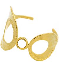 Devon Leigh - Metallic Asymmetrical Circle Cuff - Lyst
