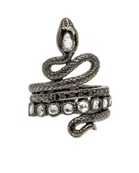 Loree Rodkin Metallic Double Coiled Snake Ring