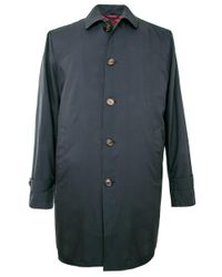 Eleventy Blue Navy Light Weight Silk Trench Coat for men