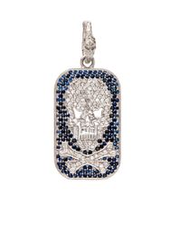 Loree Rodkin - Multicolor Skull And Cross Bone Id Tag Pendant - Lyst