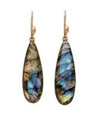 Ted Muehling Multicolor Handcut Labradorite Drop Earrings