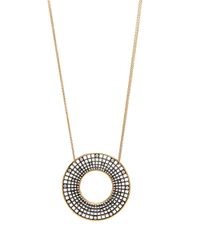 Roule & Co. - Blackened White Diamond Halo Pendant Necklace - Lyst