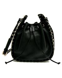 Valentino Garavani Small Black Rockstud Bucket Bag