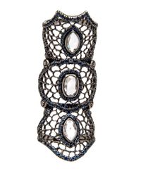 Loree Rodkin - Black Medium Spider Web Sapphire Bondage Ring - Lyst